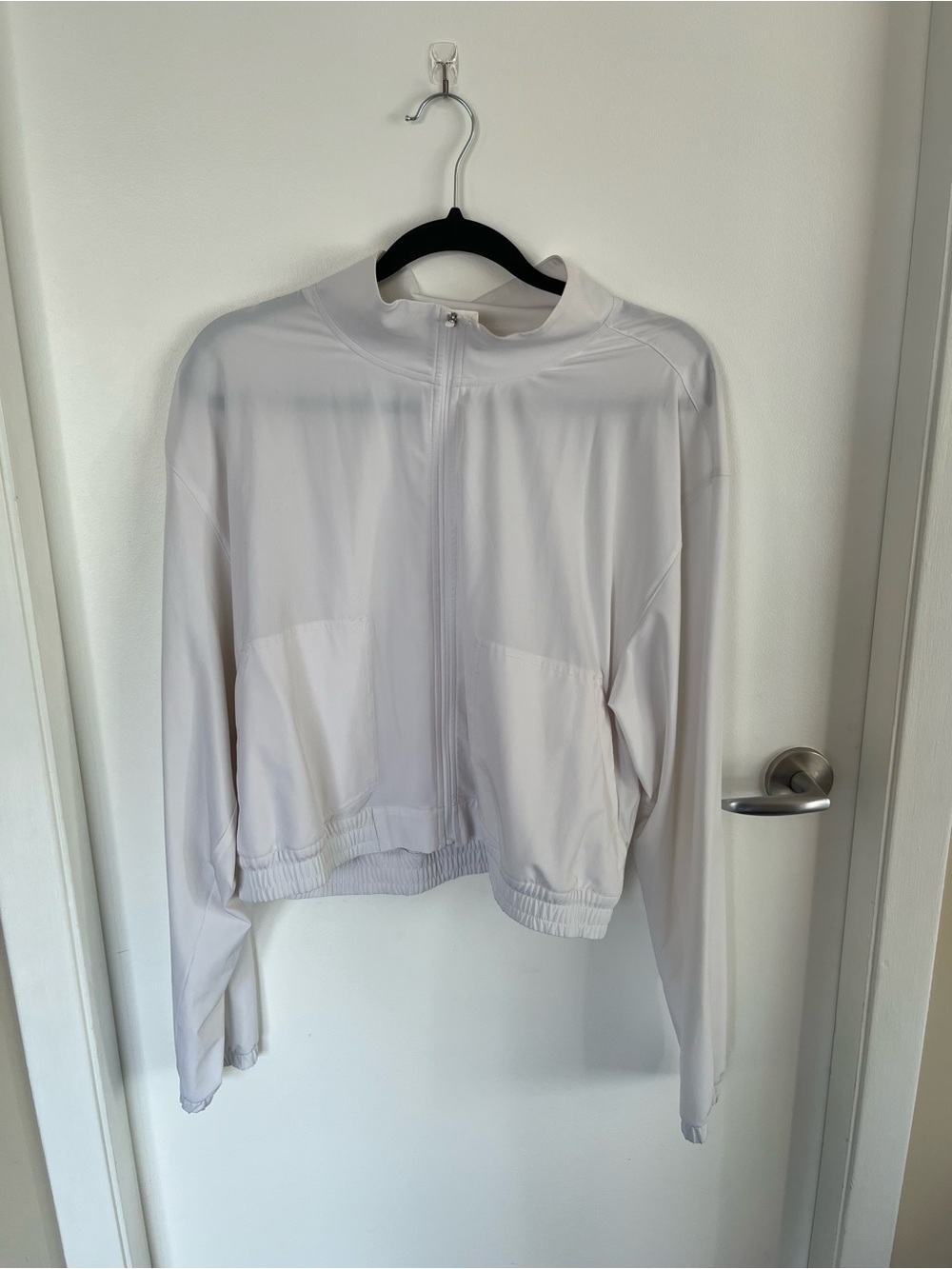 TNA White Lightweight Zip Bomber Jacket